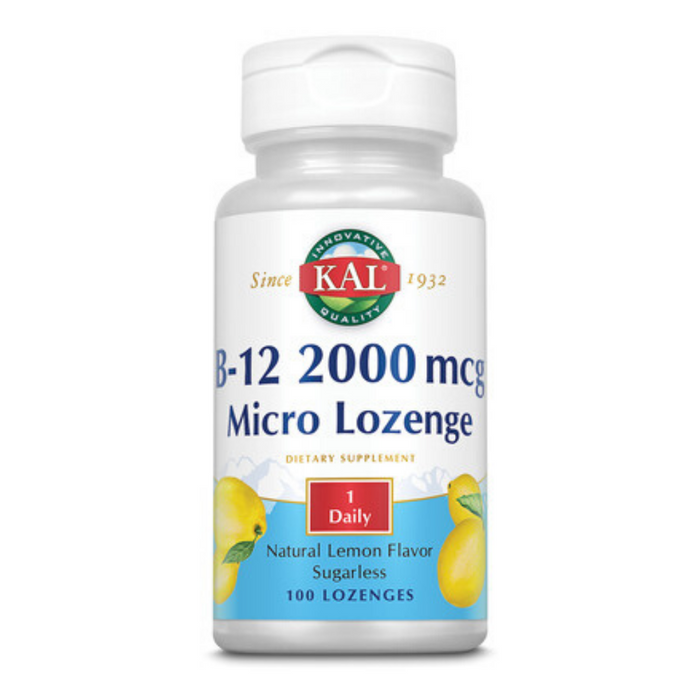 Kal B12, Lozenge, Lemon (Btl-Plastic) 2000mcg | 50ct
