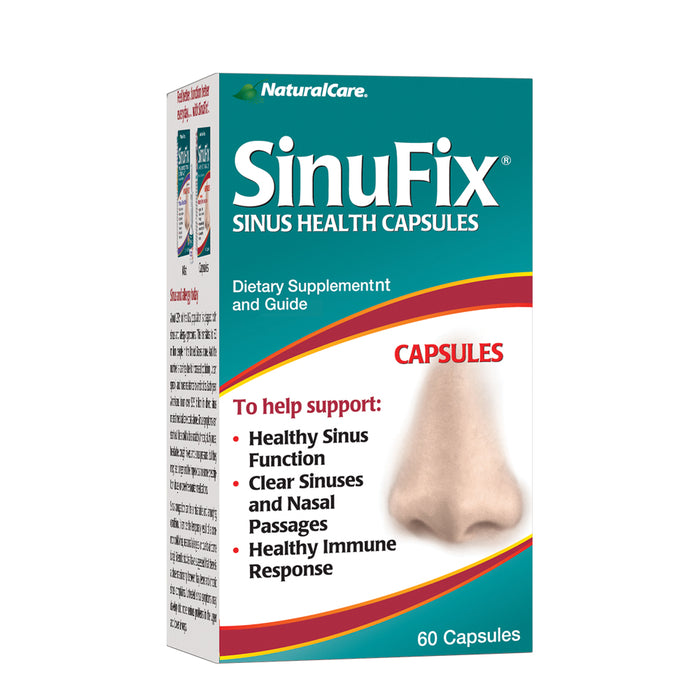NaturalCare SinuFix Capsules To Support Healthy Sinuses & Respiratory Functions No Colors, Preservatives, Fillers, Gluten or Yeast 60 CT