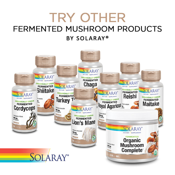 Solaray Organically Grown Fermented Mushroom Immune Complex 600 mg | Healthy Immune Function Support | 100 VegCaps