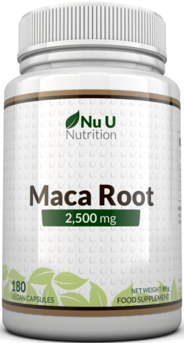 Maca Root Capsules 2500mg 180 Capsules 6 Month's Supply by Nu U Nutrition