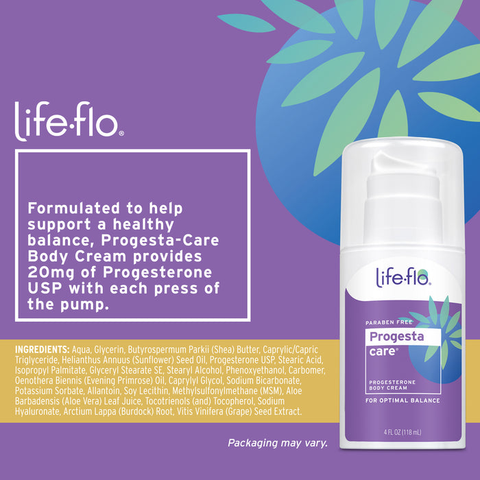 Life-Flo Progesta-Care Progesterone Body Cream | Healthy Balance Support for Women at Midlife | Paraben Free (4 oz)