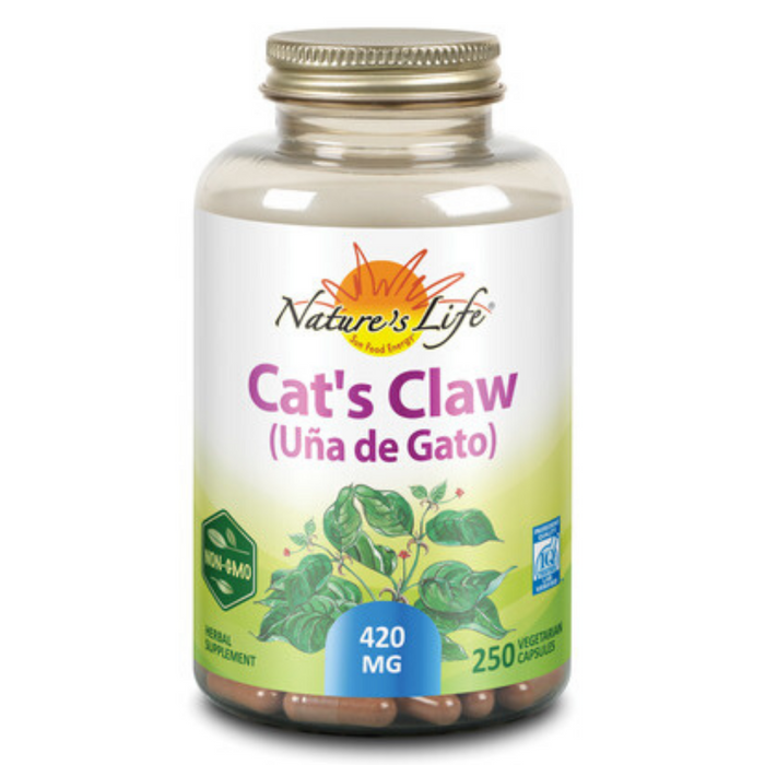 Nature's Life Cats Claw | 420 mg Herbal Supplement (Ua de Gato) | Immune System & Digestive Support Formula | Non-GMO & Lab Verified | 250 Veg Caps