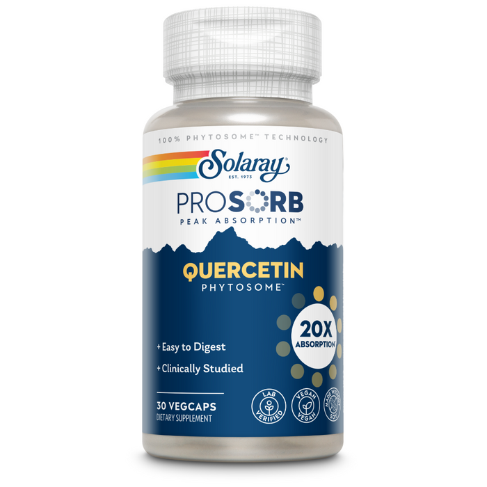 Solaray Quercetin Phytosome - 20X Absorption - Easy-to-Digest Antioxidants Supplement for Overall Health Support - Vegan and Made Without Soy - 60-Day Guarantee - 30 Servings, 30 VegCaps