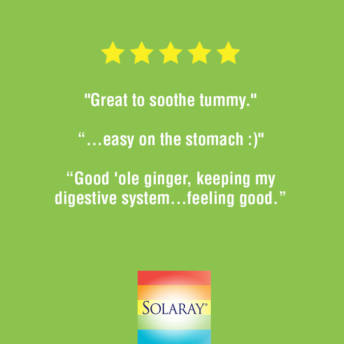 Solaray Ginger Root 1100mg | Healthy Digestion, Joints and Motion & Stomach Discomfort Support | Whole Root | Non-GMO & Vegan | 180 VegCaps