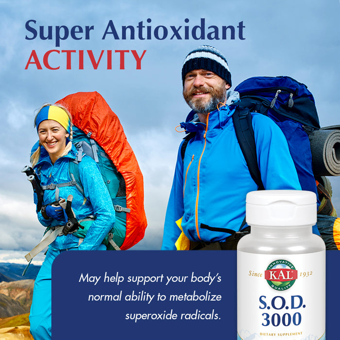 S.O.D. 3000 Superoxide Dismutase and Catalase Antioxidant Activity Enteric Coated for Maximum Assimilation Lab Verified 100 Tablets