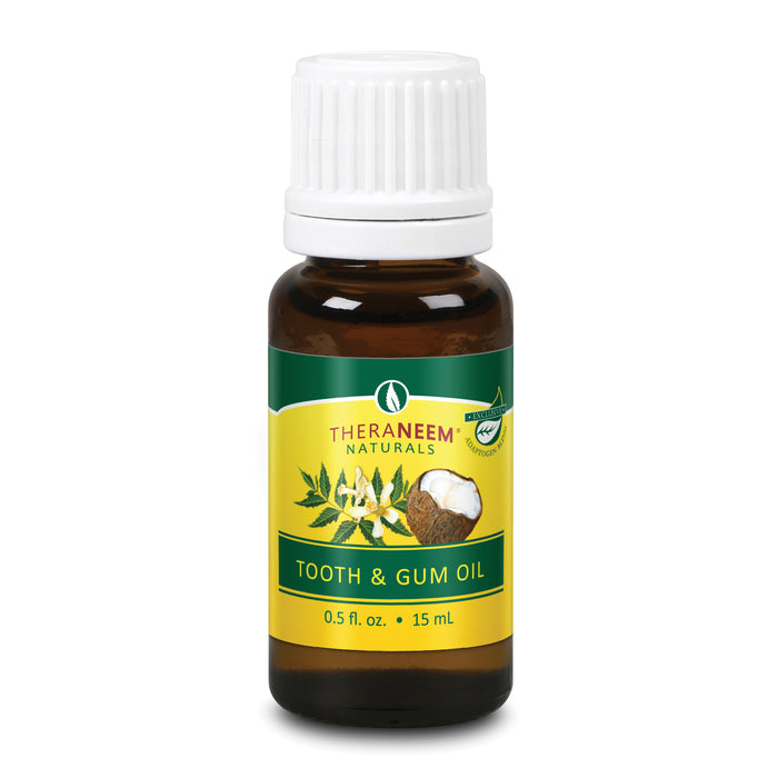 TheraNeem Neem Tooth & Gum Oil | Supports Healthy Teeth & Gums with CoQ10, Coconut Oil & Supercritical Extracts | 0.5oz