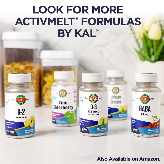 KAL Quercetin ActivMelt, Optimal Health and Wellness Support Supplement, Bioflavonoids, Natural Pineapple Flavor, 90 Servings, 90 Instant Dissolve Micro Tablets