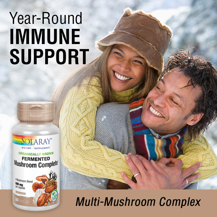 Solaray Fermented Mushroom Complete 600 mg | Healthy Immune Function Support | 30 Serv | 60 VegCaps