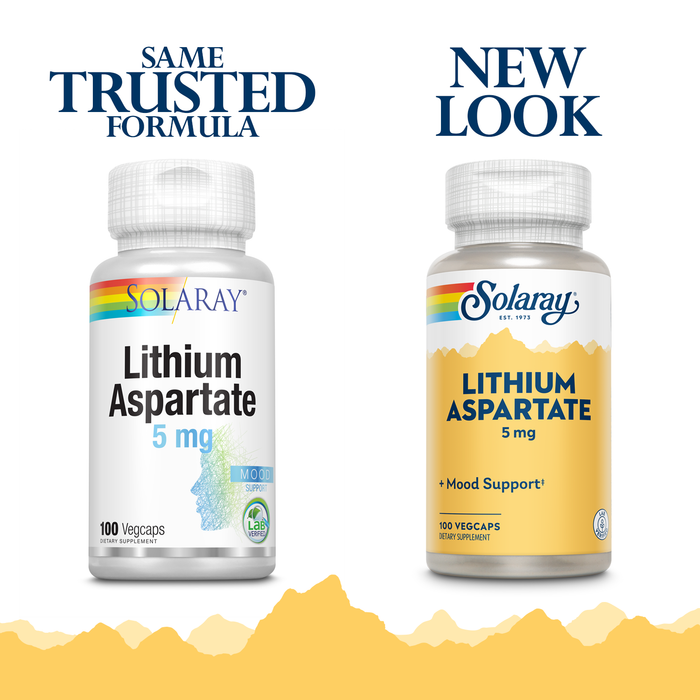 Solaray Lithium Aspartate - 100 Capsules - 5 mg