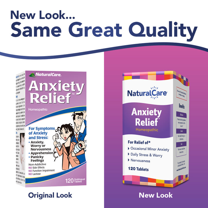 NaturalCare Anxiety Relief | Homeopathic Support for Natural Anxiety & Stress Relief | Quick Dissolve Tablets | 120 CT.