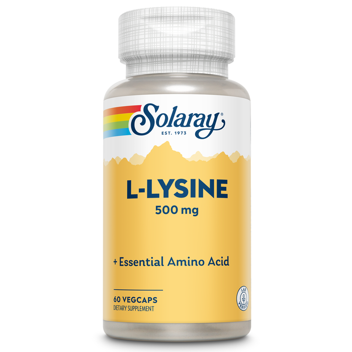 Solaray L-Lysine 500mg | Amino Acid | Healthy Cognitive, Immune System & GI Function, Bones, Joints & Skin Support | 60 VegCaps