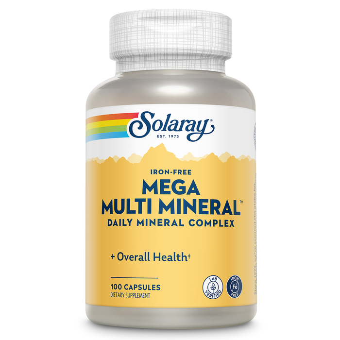 Solaray Mega Multi Mineral No Iron, Vitamin Capsules (076280045147) (100 Capsules, 25 Servings)