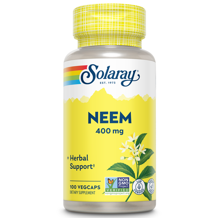 Solaray Neem Leaf 400mg | Healthy Blood, Skin & Immune System Support | Non-GMO, Vegan & Lab Verified | 100 VegCaps