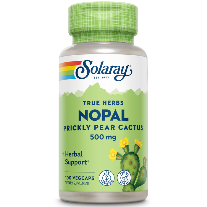 Solaray Nopal Prickly Pear Cactus 500 mg, with Naturally Occurring Dietary Fiber, Antioxidants, Carotenoids and Other Nutrients, Vegan, 60 Day Money Back Guarantee, 100 Servings, 100 VegCaps