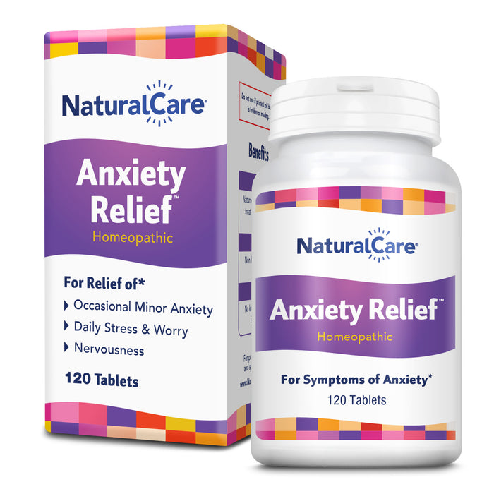 NaturalCare Anxiety Relief | Homeopathic Support for Natural Anxiety & Stress Relief | Quick Dissolve Tablets | 120 CT.