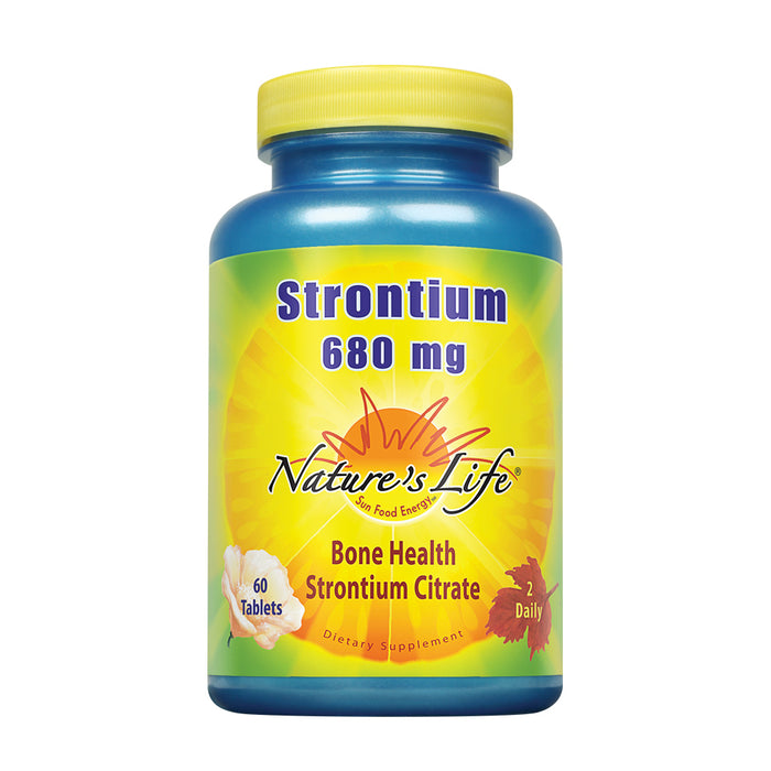 Nature's Life Strontium 680mg | Helps Support Strong Bones & Teeth, Healthy Bone Density, Joint Health | Non-GMO & No Gluten | 60 Vegetarian Tablets