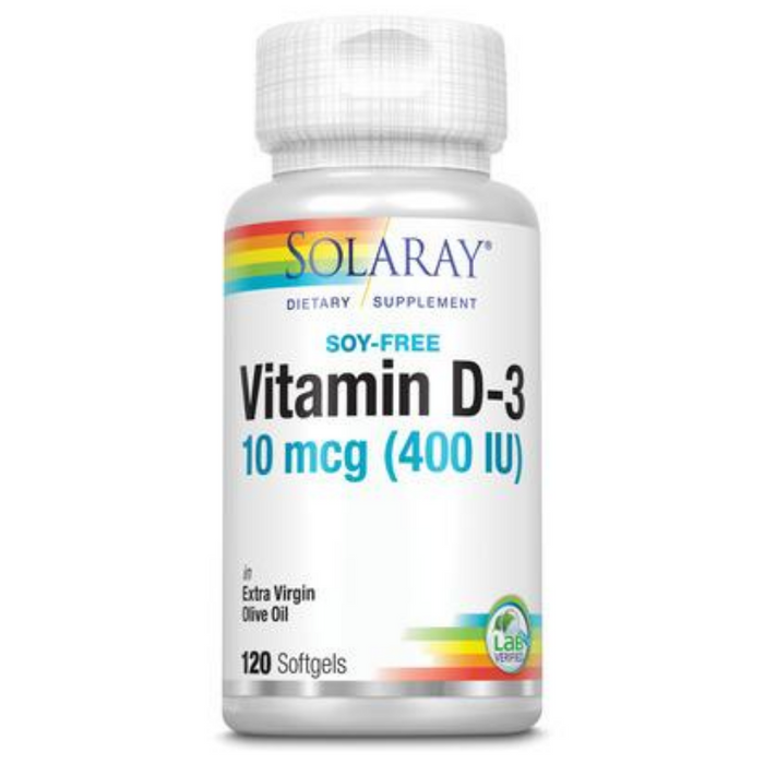 Solaray Vitamin D-3-400 IU | 120 Softgels