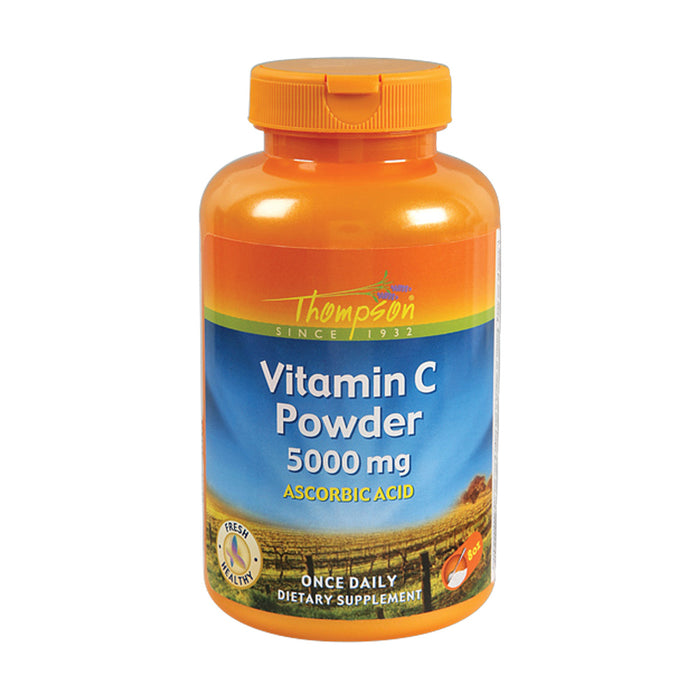 Thompson Vitamin C Powder | 5000mg | 100% Pure Ascorbic Acid | Immune Support & Antioxidant Supplement (8oz) (8 oz)