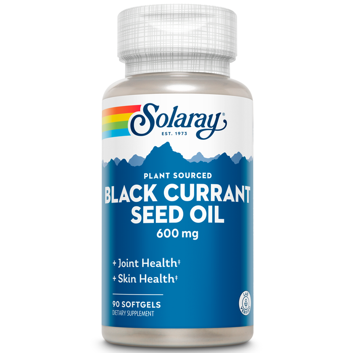 Solaray Black Currant Seed Oil 600 mg Gamma Linolenic Acid (GLA) Healthy Skin, Hair, Joints, Vascular & Immune Function Support 90 Softgels