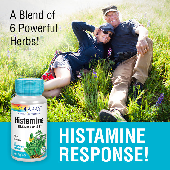Solaray Histamine Blend SP-33 | Herbal Blend w/ Cell Salt Nutrients for Healthy Histamine Response Support | Non-GMO & Vegan | 50 Serv | 100 VegCaps