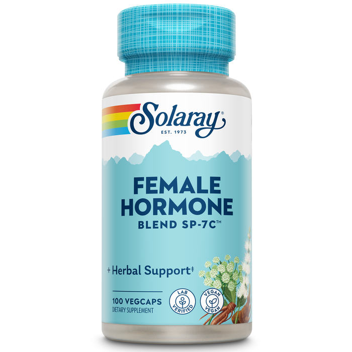 Solaray Female Hormone Blend SP-7C | W/ Black Cohosh, Dong Quai, Passion Flower, Wild Yam & More | 100 VegCaps, 50 Serv.