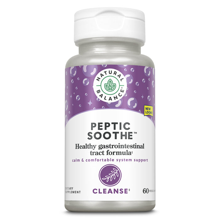 Natural Balance Peptic Soothe | Gastrointestinal Formula for Healthy Digestion Support | With Zinc Carnosine, L-Glutamine & Mastic Gum | 60 VegCaps