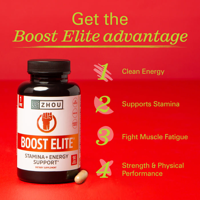 Zhou BOOST ELITE Test Booster | Formulated to Increase T-Levels & Energy | 30 Servings, 90 Veggie Caps