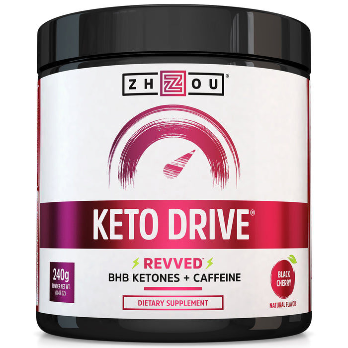 Zhou Keto Drive BHB Ketones  | 16 Servings, 263g (Black Cherry REVVED)