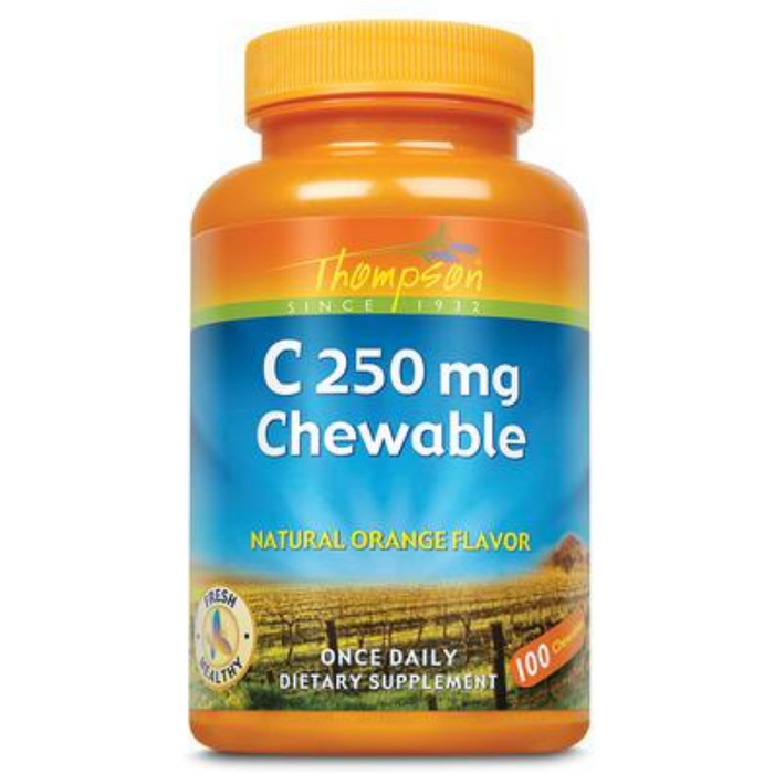 Thompson Vitamin C, Chewable, Orange (Btl-Plastic) 250mg | 100ct