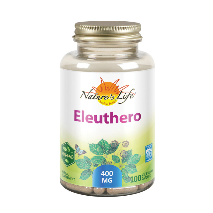 Nature's Life Eleuthero 400mg Herbal Supplement | Metabolism Formula for Healthy Energy, Immune Function & Stress Support | 100 Veg Caps