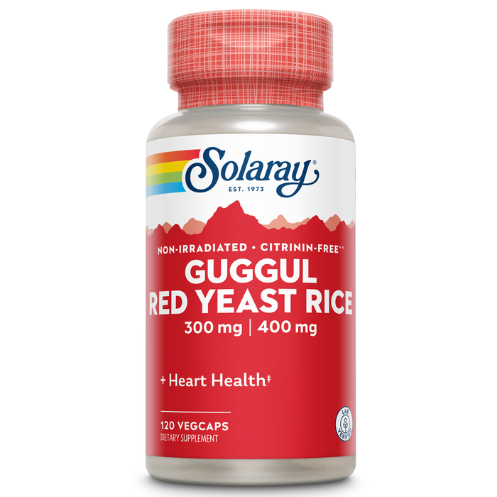 Solaray Guggul Gum Extract & Red Yeast Rice | Healthy Heart Function Support | Ancient Chinese Medicine & Ayurvedic Medicine Combo | 120ct