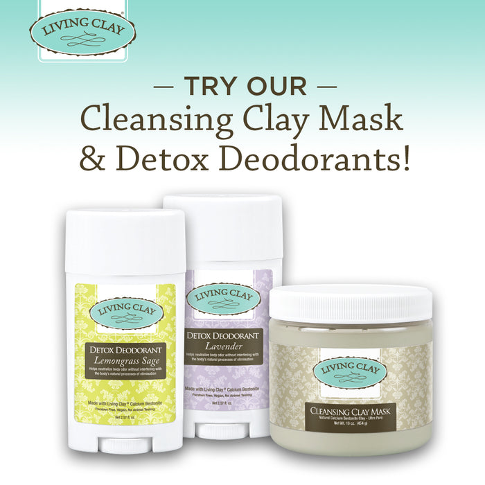 Living Clay Detox Clay Powder | All-Natural Bentonite Calcium Clay for Internal & External Deep Cleansing | Perfect for Mask, Bath or Wrap (640 oz)