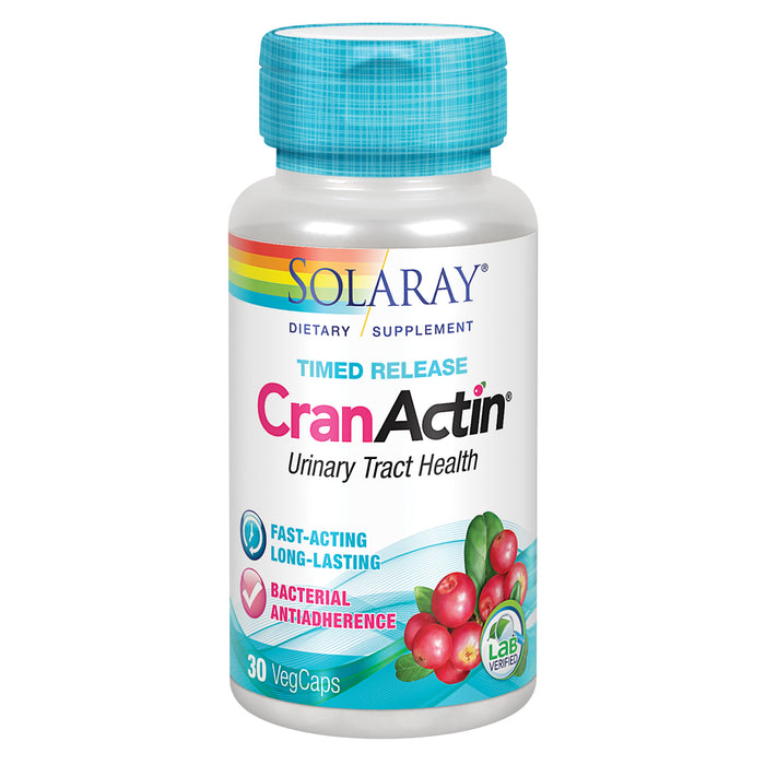 Solaray CranActin Cranberry Extract Timed-Release Formula | Urinary Tract Health | 30 VegCaps