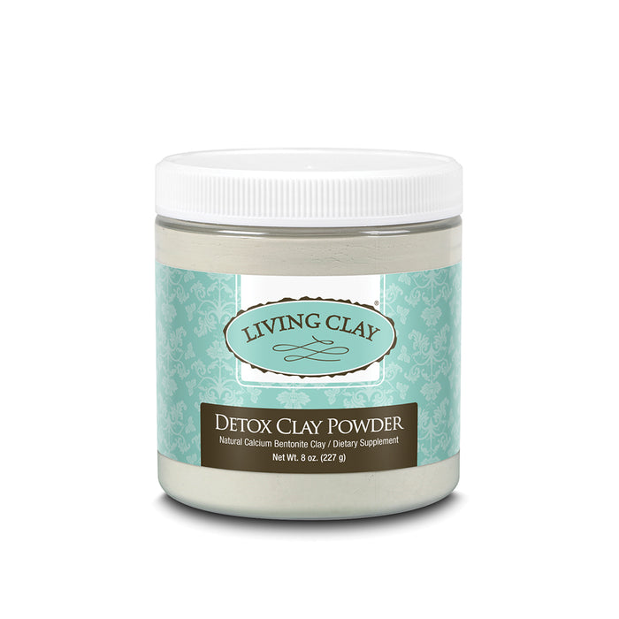 Living Clay Detox Clay Powder | All-Natural Bentonite Calcium Clay for Internal & External Deep Cleansing | Perfect for Mask, Bath or Wrap (8 oz)