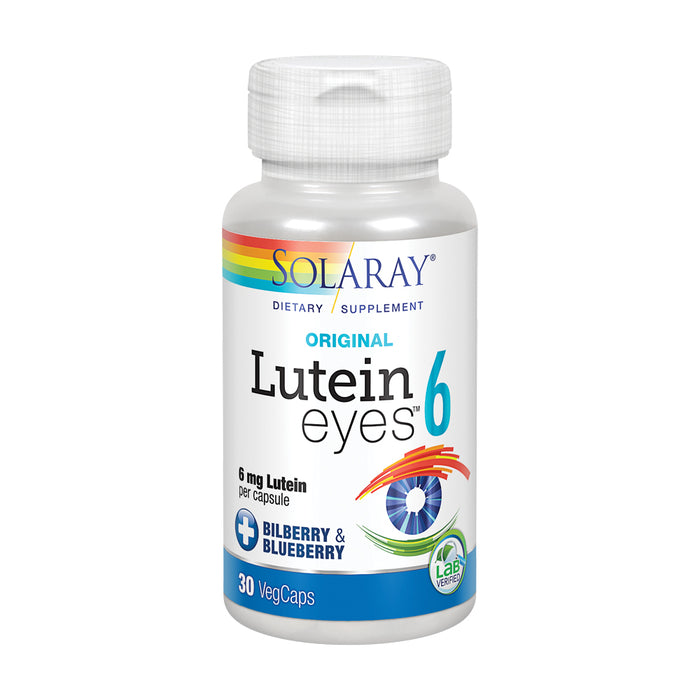 Solaray Original Lutein Eyes, 6 mg | Eye & Macular Health Support Supplement w/ Naturally Occurring Lutein and Zeaxanthin | Non-GMO | Vegan (30 CT)