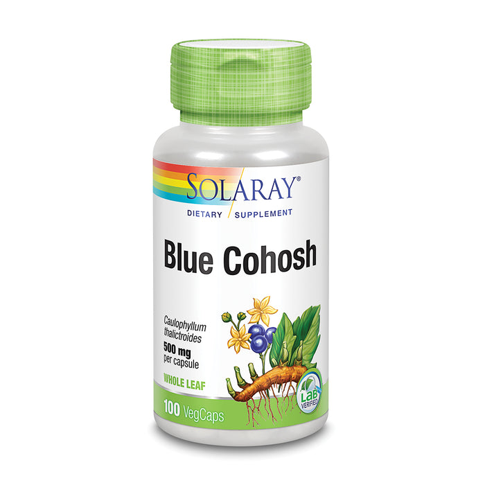 Solaray Blue Cohosh 500 mg | Traditional Menstrual Support for Women | Non-GMO, Vegan & Lab Verified | 100 VegCaps