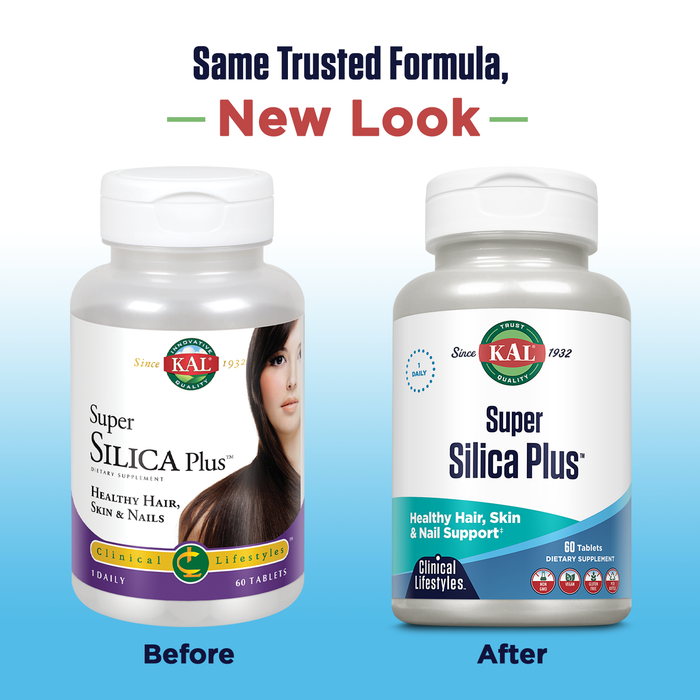 KAL Super Silica Plus | Fortified w/ Horsetail, MSM & More | Healthy Hair, Skin and Nails Support | 60 Tablets