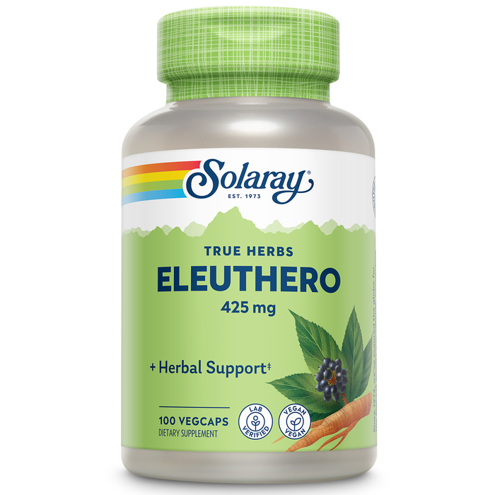 Solaray Eleuthero 425 mg | Adaptogen for Healthy Stress, Stamina & Mental Alertness Support | 100 VegCaps