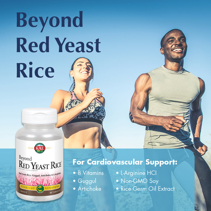 KAL Beyond Red Yeast Rice | Clinical Formula with B Vitamins, Guggul, Artichoke, L-Arginine HCl, 60 Tablets
