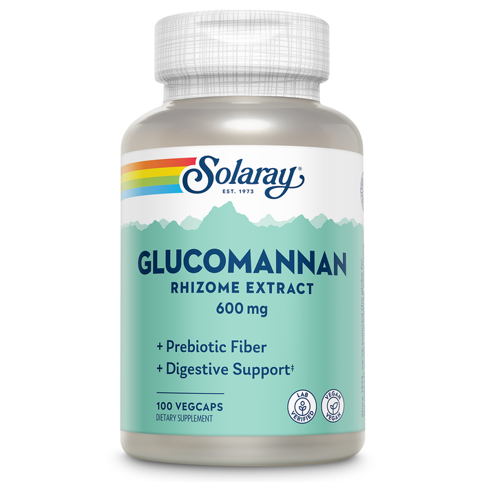 Solaray Glucomannan Rhizome Extract 600 mg | Healthy Regularity & Appetite Support | 100 Serv | 100 VegCaps