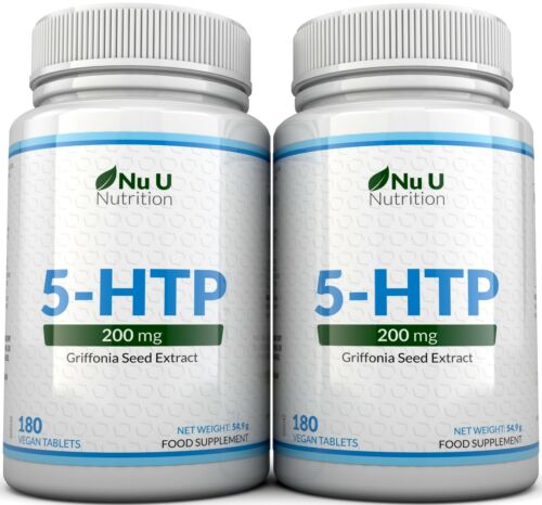5-HTP 2 Bottles 360 tablets 5htp 200mg Griffonia Seed Extract 5 HTP Anxiety