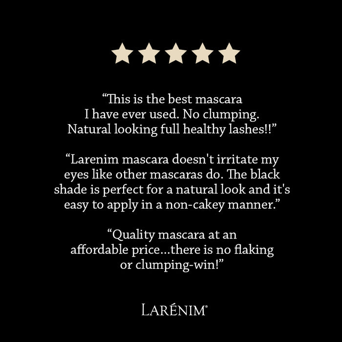 Larenim MineraLash Mascara Jet Black | No Clumps or Flakes for Lush Lashes | Vegan, No Gluten or Parabens | .30 oz