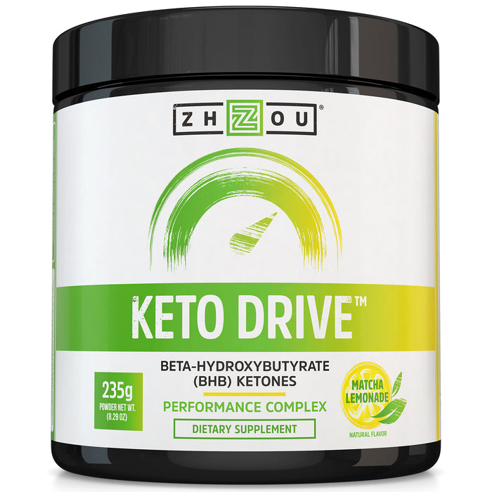 Zhou Keto Drive BHB Ketones  | 16 Servings, 263g (Matcha Lemonade)