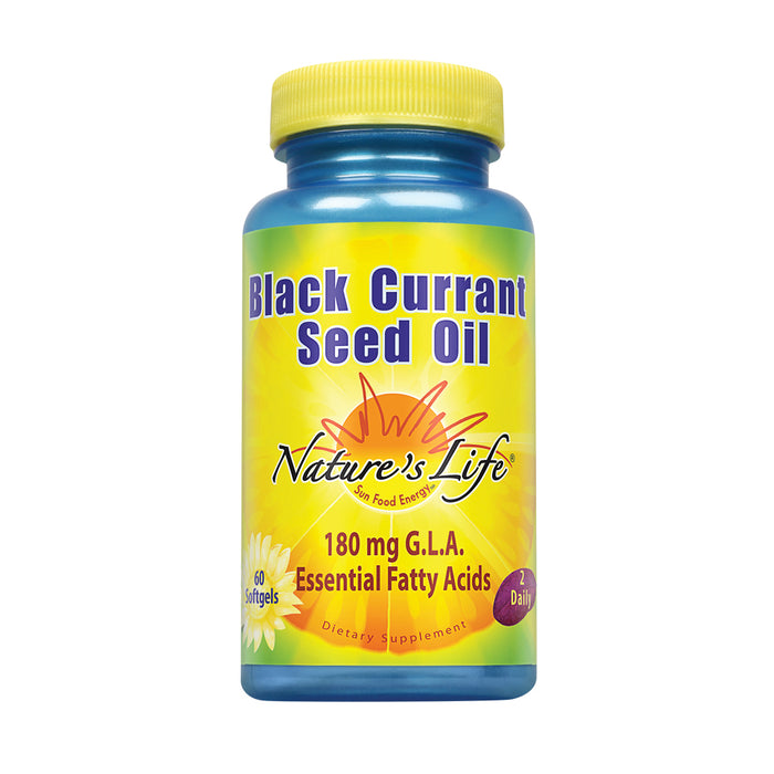 Nature's Life Black Currant Seed Oil | Helps Support Healthy Skin, Nails, Joints & Immune Function | 180mg GLA (Gamma-linolenic acid) | Softgel, 60ct