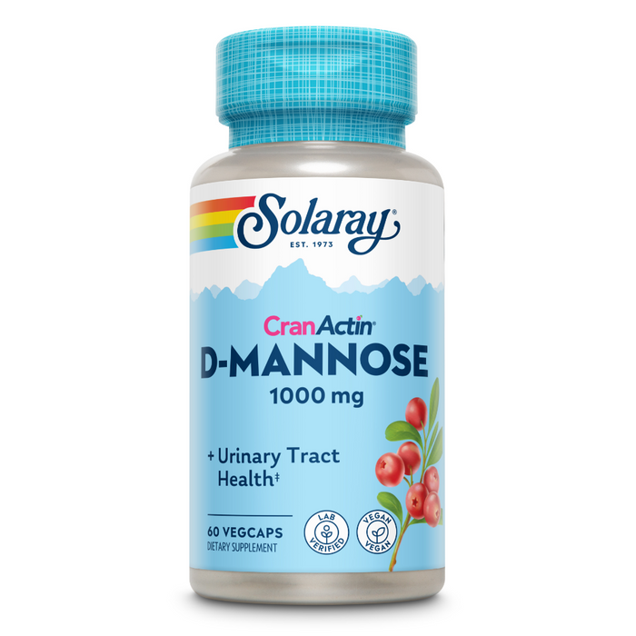 Solaray D-Mannose w/ CranActin Cranberry Extract 1000mg w/ Vit C , Healthy Urinary Tract Support  (60 CT)