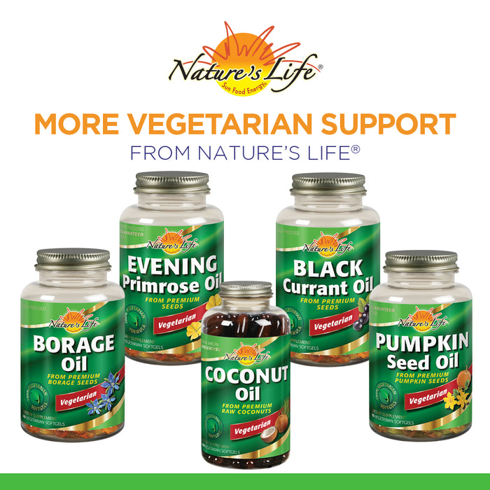 Natures Life Hemp Seed Oil, Vegetarian | W/ Omega Fatty Acids | Skin Health, Heart, Brain & Mood Support | 60ct, 30 Serv