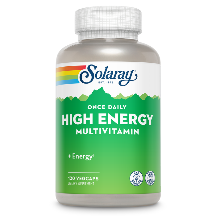 Solaray Once Daily High Energy Multivitamin, Timed Release Formula for Immune System and Energy Support, Whole Food and Herb Base, Men’s and Women’s Multi Vitamin, 120 Servings, 120 VegCaps (120 Servings, 120 VegCaps)