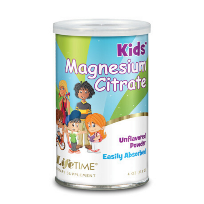 Lifetime Magnesium Citrate for Kids Fine Powder Can 200 Mg | 4 Fluid Ounce