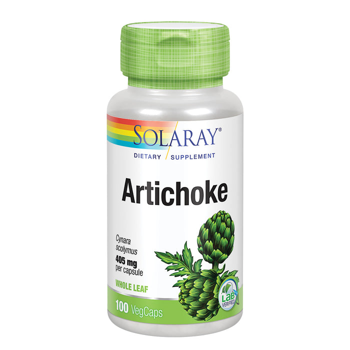 Solaray Artichoke Whole Leaf | Healthy Liver, Gall Bladder, Digestion & Cardiovascular Support | Non-GMO & Vegan | 405 mg per Capsule | 100 VegCaps