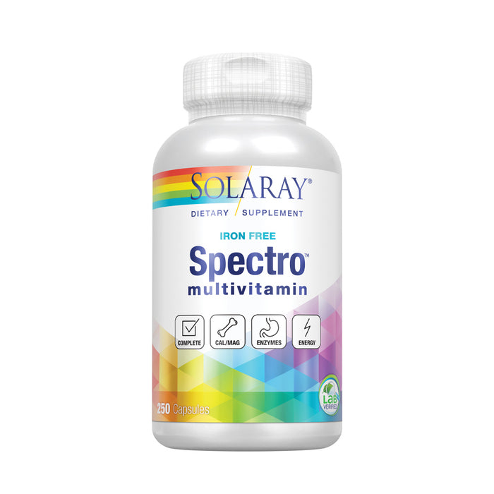 Solaray Spectro Multivitamin, w/ No Iron , Cal/Mag, Energizing Greens & Herbs w/ Digestive Enzyme